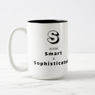 Raffiniertes S - Personalisiertes Luxuslob Zweifarbige Tasse