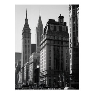 Raffiniertes Schwarz-Weiß-Gebäude Poster