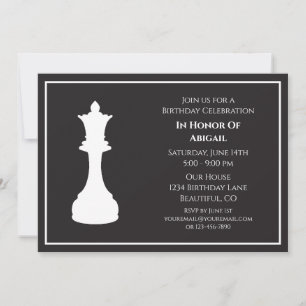 Raffiniertes Schwarz-Weiß Schach-Stück Geburtstag Einladung