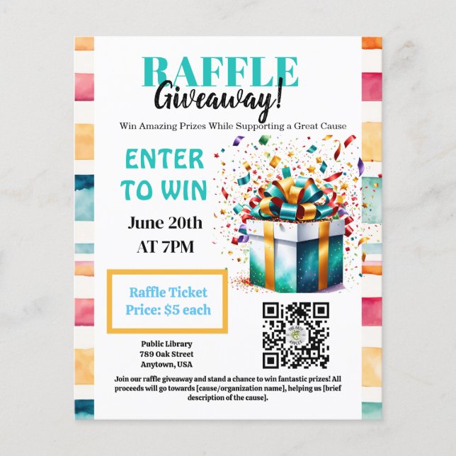 Raffle Giveaway, Prize Giveaway, Flyer (Vorne)