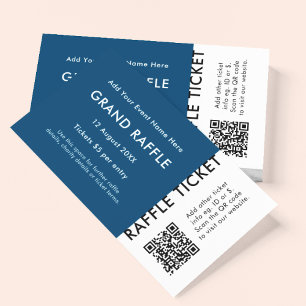 Raffle Ticket Blue QR Code Preis Zeichn Event Tick