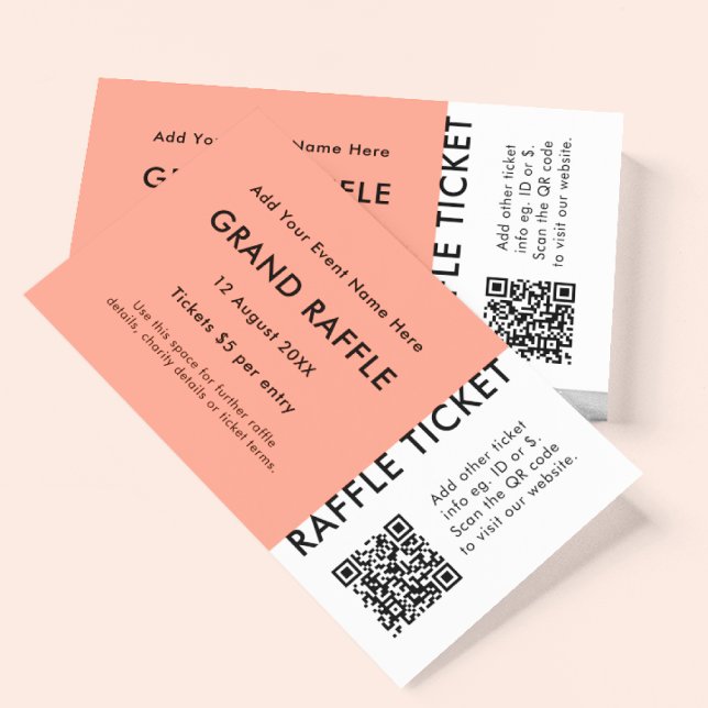 Raffle Ticket Coral QR Prize Zeichn Event Ticket (Von Creator hochgeladen)