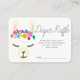 Raffle Ticket für Babydusche Llama Begleitkarte