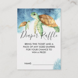 Raffle Ticket für Babydusche | Meeresschildkröte Begleitkarte