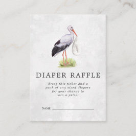 Raffle Ticket für Babydusche | Storchlieferung Begleitkarte