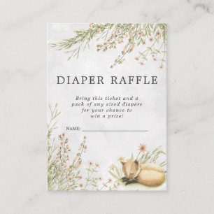Raffle Ticket für Babydusche Waldfuchs Begleitkarte