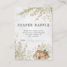 Raffle Ticket für Babydusche | Waldhirsche Begleitkarte