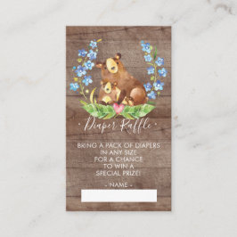 Raffle Ticket für das Baby-Duschkabinett Bear Wood Begleitkarte