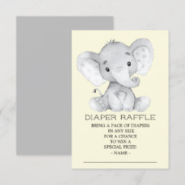 Raffle-Ticket für das neutrale Elephant-Baby-Dusch Einladung