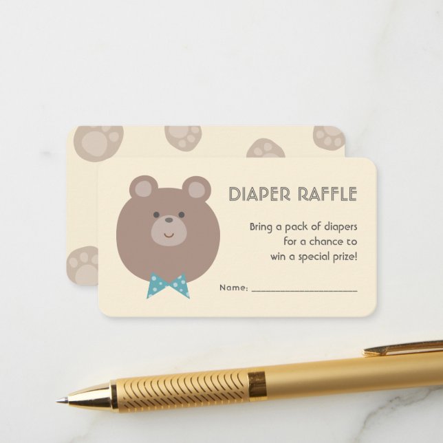 Raffle Ticket für das Niedliche Baby-Duschkabine Begleitkarte (Vorderseite/Rückseite Beispiel)