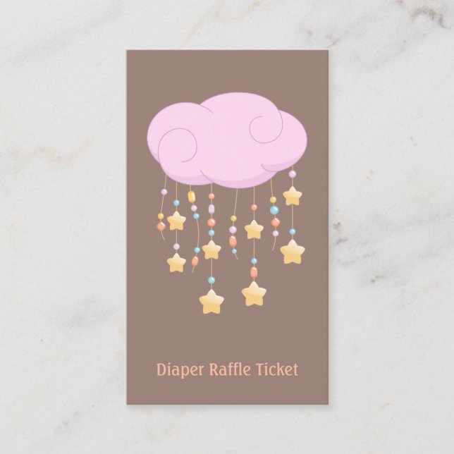 Raffle-Ticket für das Notebook mit rosafarbener Cl Begleitkarte (Vorderseite)