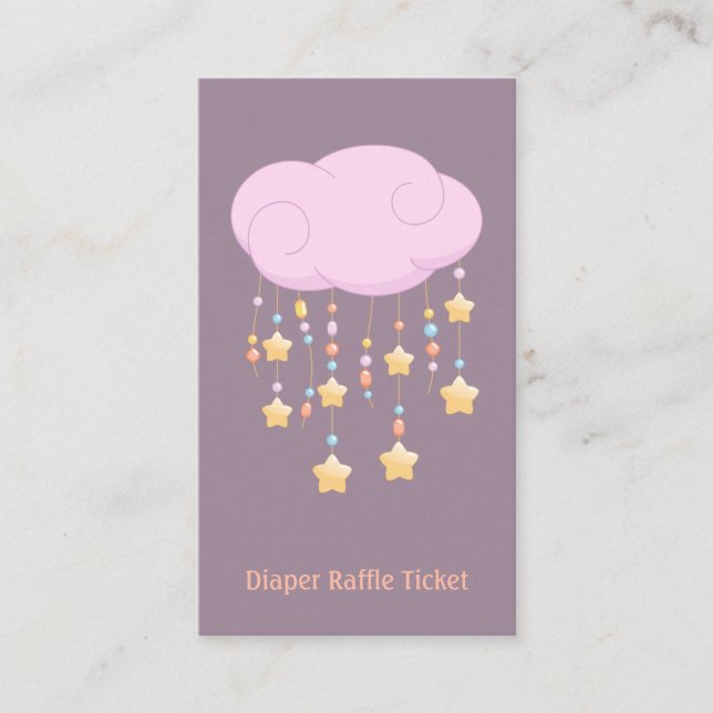 Raffle-Ticket für das Notebook mit rosafarbener Cl Begleitkarte (Vorderseite)