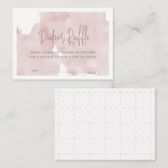 Raffle Ticket für das Raffle-Windschutzgerät Pink  Begleitkarte (Vorne/Hinten)