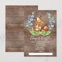 Raffle Ticket für das Woodland Bear Baby Dusche Einladung