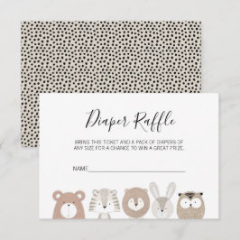 Raffle-Ticket für niedliche Wildtiere Baby Dusche  Einladung