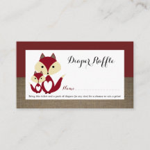 Raffle Ticket für Red Fox Burlap Baby Duschmaschin