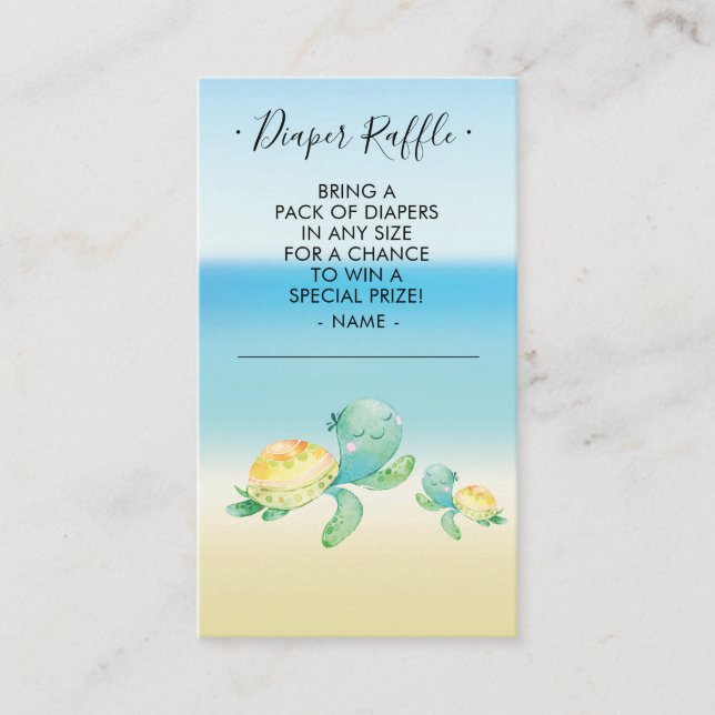 Raffle Ticket für Sea Turtle Baby Shooter Begleitkarte (Vorderseite)