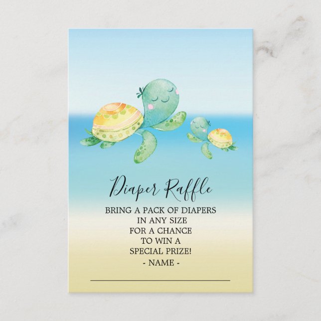 Raffle Ticket für Sea Turtle Baby Shooter Begleitkarte (Vorderseite)
