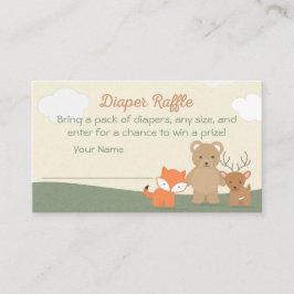 Raffle Ticket für Woodland Animals Baby Showdusche Begleitkarte