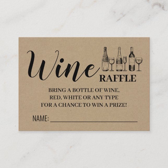 Raffle Ticket Paare Dusche Rustikale Karte (Vorderseite)