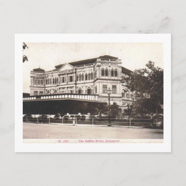 Raffles Hotel, Singapur 1918 Vintag Postkarte (Vorderseite)