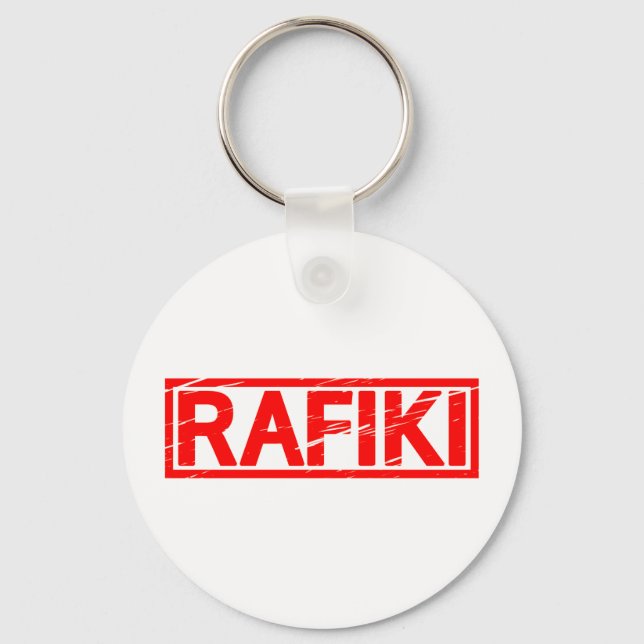 Rafiki-Briefmarke Schlüsselanhänger (Vorderseite)