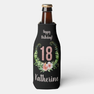 Rafraichisseur De Bouteilles 18e anniversaire floral noir