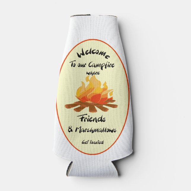 Rafraichisseur De Bouteilles Ami drôle Marshmallow Citation de Camping (Devant)