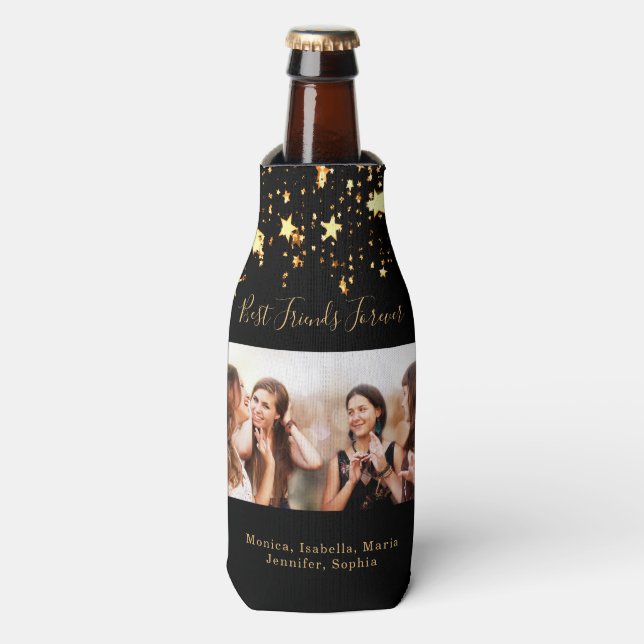 Rafraichisseur De Bouteilles Amis BFF photo partie noir or (Bottle Devant)