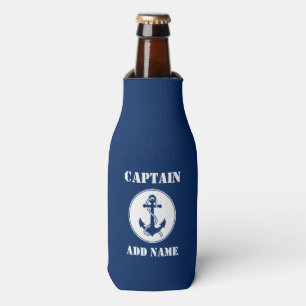 Rafraichisseur De Bouteilles Ancre et corde Nom et nom du bateau bleu