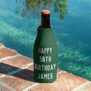 Rafraichisseur De Bouteilles Anniversaire 50e Elégant Vert Design Faveurs