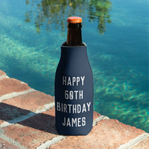 Rafraichisseur De Bouteilles Anniversaire 60e Elégant Marine Bleu Papa élégant