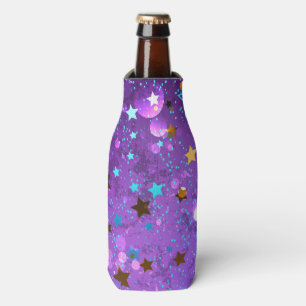 Rafraichisseur De Bouteilles Arrière - plan de feuille violet avec étoiles