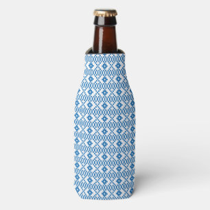 Rafraichisseur De Bouteilles Art populaire ethnique letton bleu et blanc