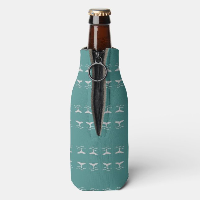 Rafraichisseur De Bouteilles Baleines Tail Motif Turquoise et gris (Bouteille Dos)
