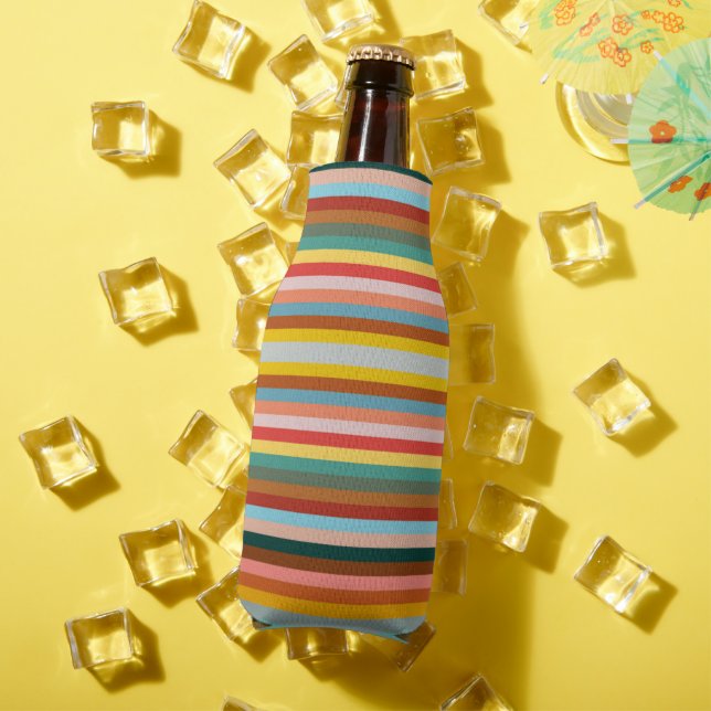 Rafraichisseur De Bouteilles Bandes rétro horizontales colorées (Été in situ)
