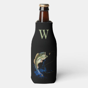 Rafraichisseur De Bouteilles Basse Poisson Volet Pêche Monogramme Prénom