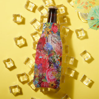 Rafraichisseur De Bouteilles Beau motif floral Abstrait coloré brillant