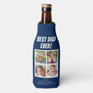 Rafraichisseur De Bouteilles Best Papa Ever 4 Photos Bleu foncé