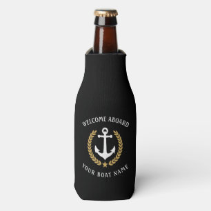 Rafraichisseur De Bouteilles Bienvenue à bord Nom du bateau Ancre Gold Laurel B