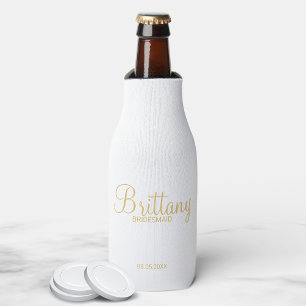 Rafraichisseur De Bouteilles Bridesmaitres personnalisées en blanc et or modern