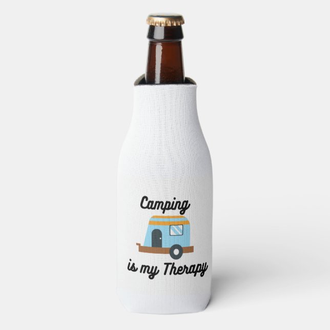 Rafraichisseur De Bouteilles Camping est ma thérapie (Bottle Devant)