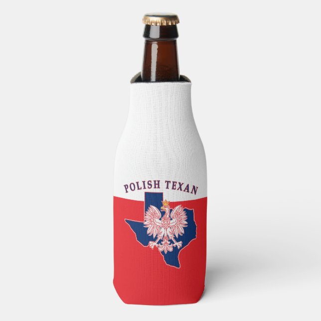 Rafraichisseur De Bouteilles Carte de l'aigle texan polonais (Bottle Devant)