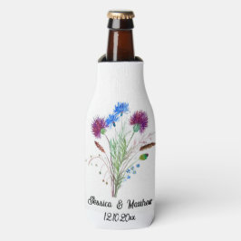 Rafraichisseur De Bouteilles Chardon Violet fleuri écossais Aquarelle Mariages