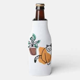 Rafraichisseur De Bouteilles Chat et le plante