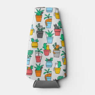 Rafraichisseur De Bouteilles Chats dans les pots à fleurs