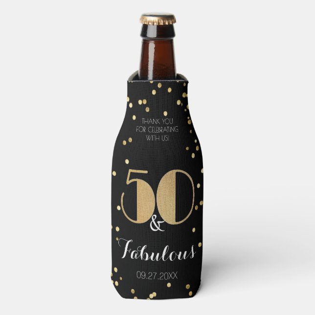 Rafraichisseur De Bouteilles Cinquante et fabuleux Gold 50e fête d'anniversaire (Bottle Devant)