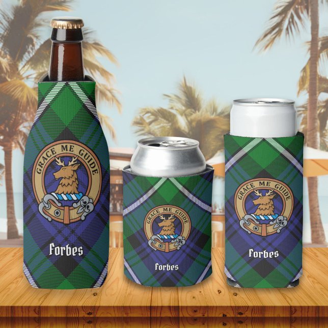 Rafraichisseur De Bouteilles Clan Forbes Crest sur Tartan (Créateur téléchargé)