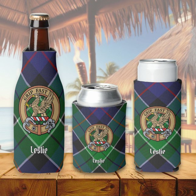 Rafraichisseur De Bouteilles Clan Leslie Crest sur la chasse Tartan (Créateur téléchargé)