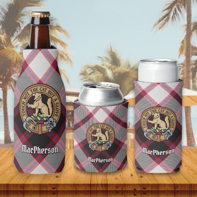 Rafraichisseur De Bouteilles Clan MacPherson Crest sur la chasse Tartan (Créateur téléchargé)